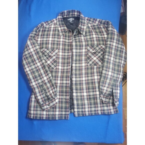 Casual Country Insulated Flannel Button Plaid Men's Size Medium - Picture 6 of 16
